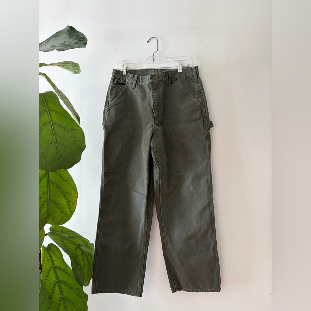 Vintage Carhartt Gray Work Pants High Rise Relaxed Fit 32x29 Oversized